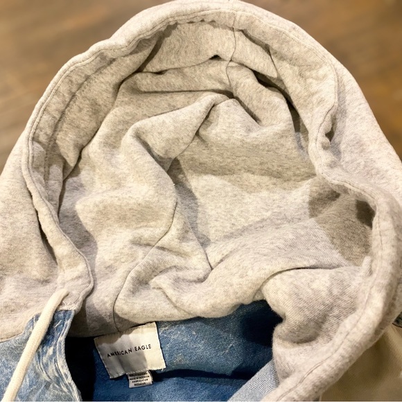 🌸 American Eagle Denim Hoodie Size XXL - Picture 3 of 8